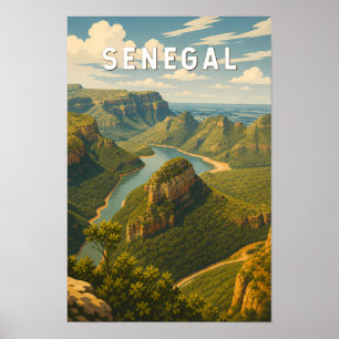 Senegal Illustratie Reis Kunst Vintage Poster