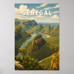 Senegal Illustratie Reis Kunst Vintage Poster