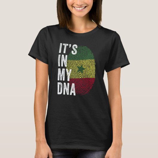 Senegal It's In My DNA Cute Senegalese Fingerprint T-shirt (Voorkant)