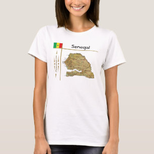 Senegal Kaart + Vlag + Titel T-Shirt
