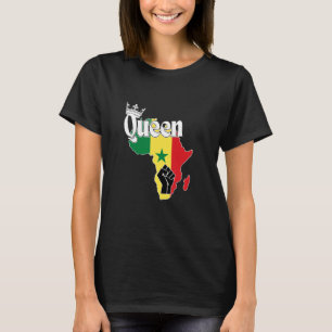 Senegal Koningin met Senegalese vlag in Afrika Kaa T-shirt
