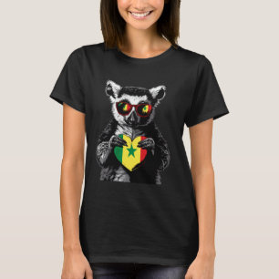 Senegal Lemur Heart Senegalese Vlag Senegalese Pri T-shirt