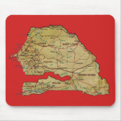 Senegal Map Mousepad Muismat (Voorkant)