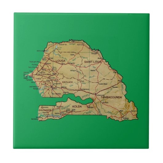Senegal Map Tile Tegeltje (Voorkant)