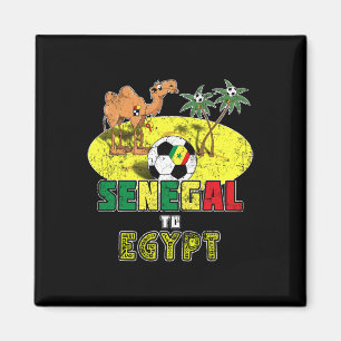 Senegal Nationaal Voetbalelftal Naar Egypte Retro Magneet