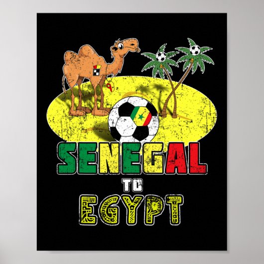 Senegal National Soccer Team To Egypt Retro  Poster (Voorkant)