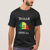 Senegal Noodlijdende Vlag Dakar Pride Lange Mouw T T-shirt (Voorkant)