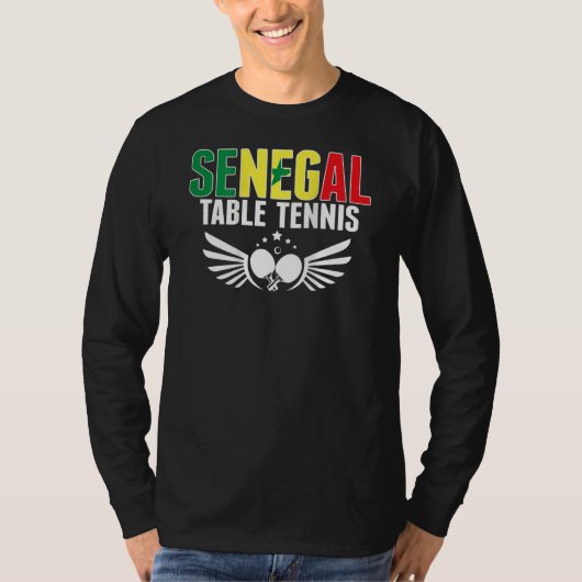 Senegal Ping Pong   Support Senegalese Table Tenni T-shirt (Voorkant)