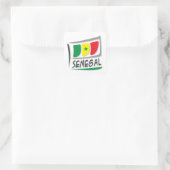 Senegal Pride X vlag Vierkante Sticker (Tas)
