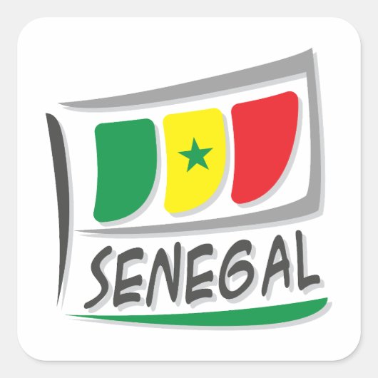 Senegal Pride X vlag Vierkante Sticker (Voorkant)