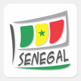 Senegal Pride X vlag Vierkante Sticker