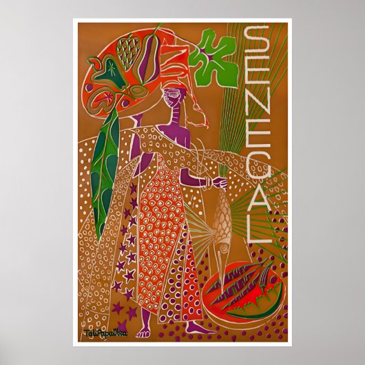 Senegal Reizen Kunst Afrika Poster Afrikaanse Prin (Voorkant)