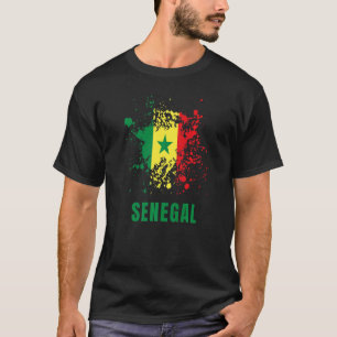 Senegal Retro Waterverven Sport Senegalese T-shirt