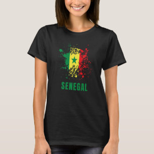 Senegal Retro Waterverven Sport Senegalese T-shirt
