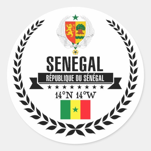 Senegal Ronde Sticker (Voorkant)