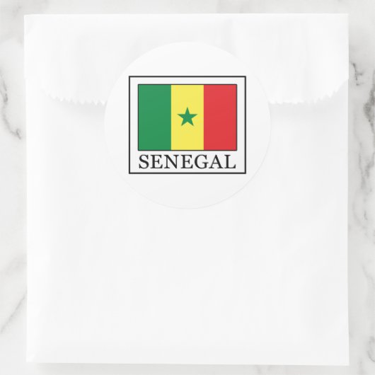 Senegal Ronde Sticker (Tas)