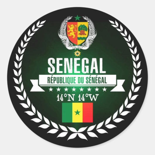 Senegal Ronde Sticker (Voorkant)