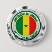 Senegal Round Emblem Ronde Button 7,6 Cm (Voorkant)