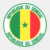 Senegal Round Emblem Ronde Sticker (Voorkant)