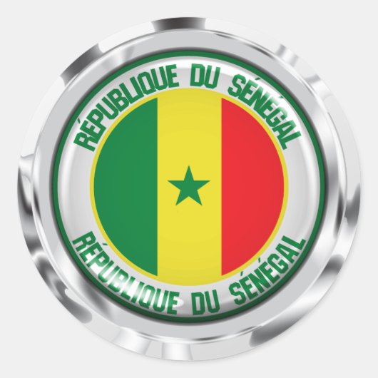 Senegal Round Emblem Ronde Sticker (Voorkant)