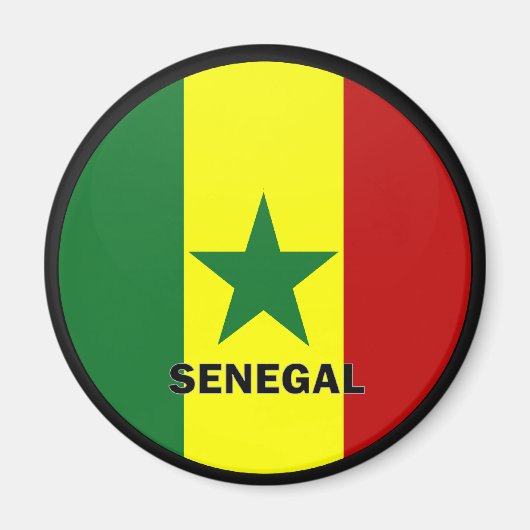 Senegal Roundel kwaliteitsvlag Magneet (Voorkant)