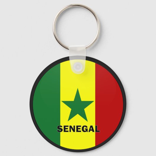 Senegal Roundel kwaliteitsvlag Sleutelhanger (Voorkant)