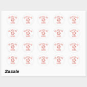 Senegal roze meisje ronde sticker (Vel)