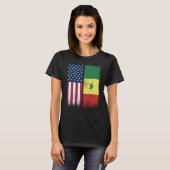 Senegal Senegalese American Flags Proud USA Senega T-shirt (Voorkant volledig)