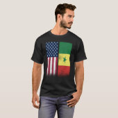 Senegal Senegalese American Flags Proud USA Senega T-shirt (Voorkant volledig)