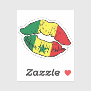 Senegal Senegalese lippenstift liefde vlag Sticker