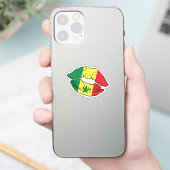 Senegal Senegalese lippenstift liefde vlag Sticker (Telefoon)