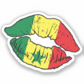 Senegal Senegalese lippenstift liefde vlag Sticker (Voorkant)