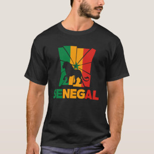 Senegal Senegalese Senegal vlag Lion Animal Silhou T-shirt