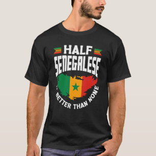 Senegal Senegalese Senegalese vlag Half Senegalese T-shirt