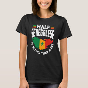 Senegal Senegalese Senegalese vlag Half Senegalese T-shirt