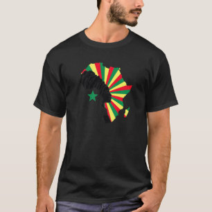 Senegal Senegalese vlag Afrika kaart erfgoed zwart T-shirt