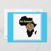 SENEGAL/SENEGALESE VLAG T-SHIRT EN ETC BRIEFKAART (Voorkant / Achterkant)