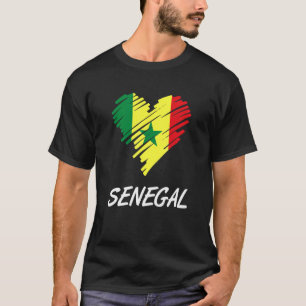 Senegal Senegalese West Afrika Proud Heart Love Fl T-shirt