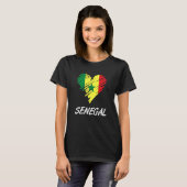 Senegal Senegalese West Afrika Proud Heart Love Fl T-shirt (Voorkant volledig)
