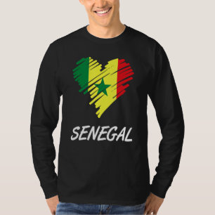 Senegal Senegalese West Afrika Proud Heart Love Fl T-shirt