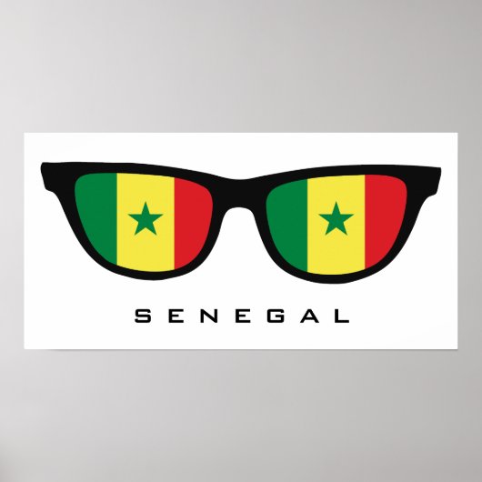 Senegal Shades aangepaste tekst en kleuren-poster Poster (Voorkant)