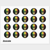 Senegal Smiling Skull Flag Ronde Sticker (Vel)