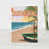 Senegal strand poster feestdagen kaart (Voorkant)