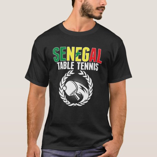 Senegal Table Tennis   Senegalese Ping Pong Suppor T-shirt (Voorkant)