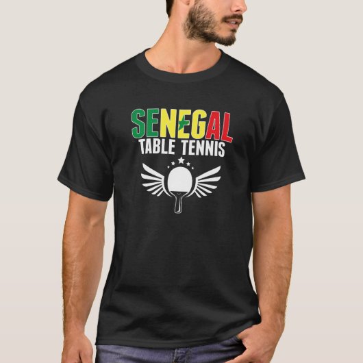 Senegal Table Tennis  Senegalese Ping Pong Support T-shirt (Voorkant)