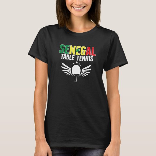 Senegal Table Tennis  Senegalese Ping Pong Support T-shirt (Voorkant)