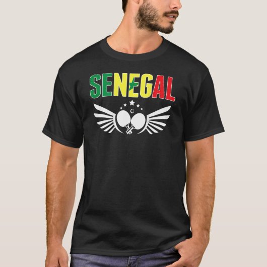Senegal Table Tennis   Support Senegalese Ping Pon T-shirt (Voorkant)
