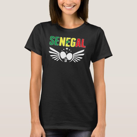 Senegal Table Tennis   Support Senegalese Ping Pon T-shirt (Voorkant)