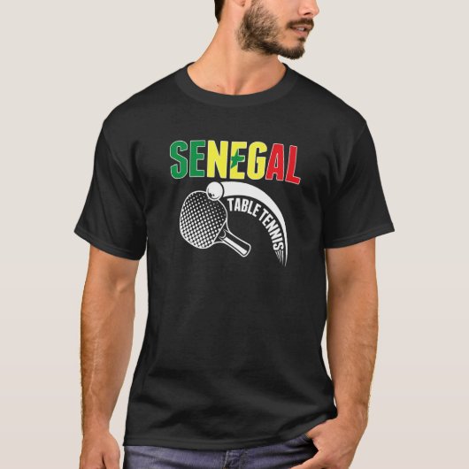 Senegal Table Tennis  Support Senegalese Ping Pong T-shirt (Voorkant)