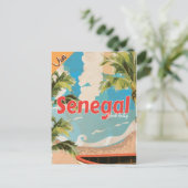 Senegal vakantie Vintage Reisposter. Briefkaart (Staand voorkant)